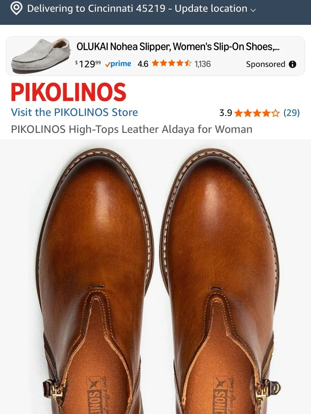 PIKOLINOS woman’s brandy color boot